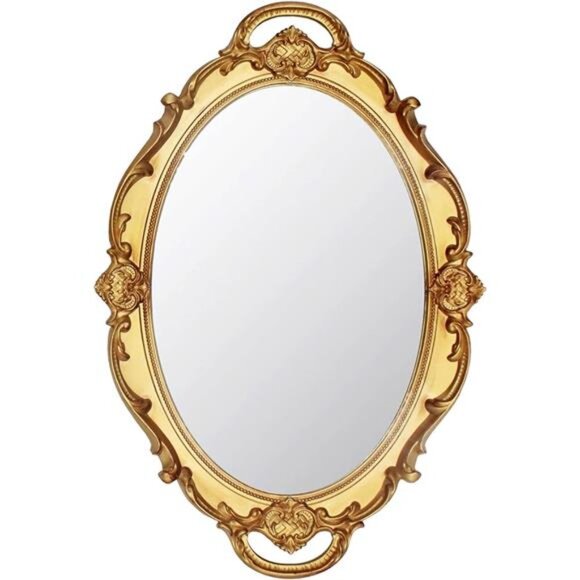 14.5 x 10 inchs Small Oval Antique Decorative Wall Mirror Vintage - Picture 8 of 8